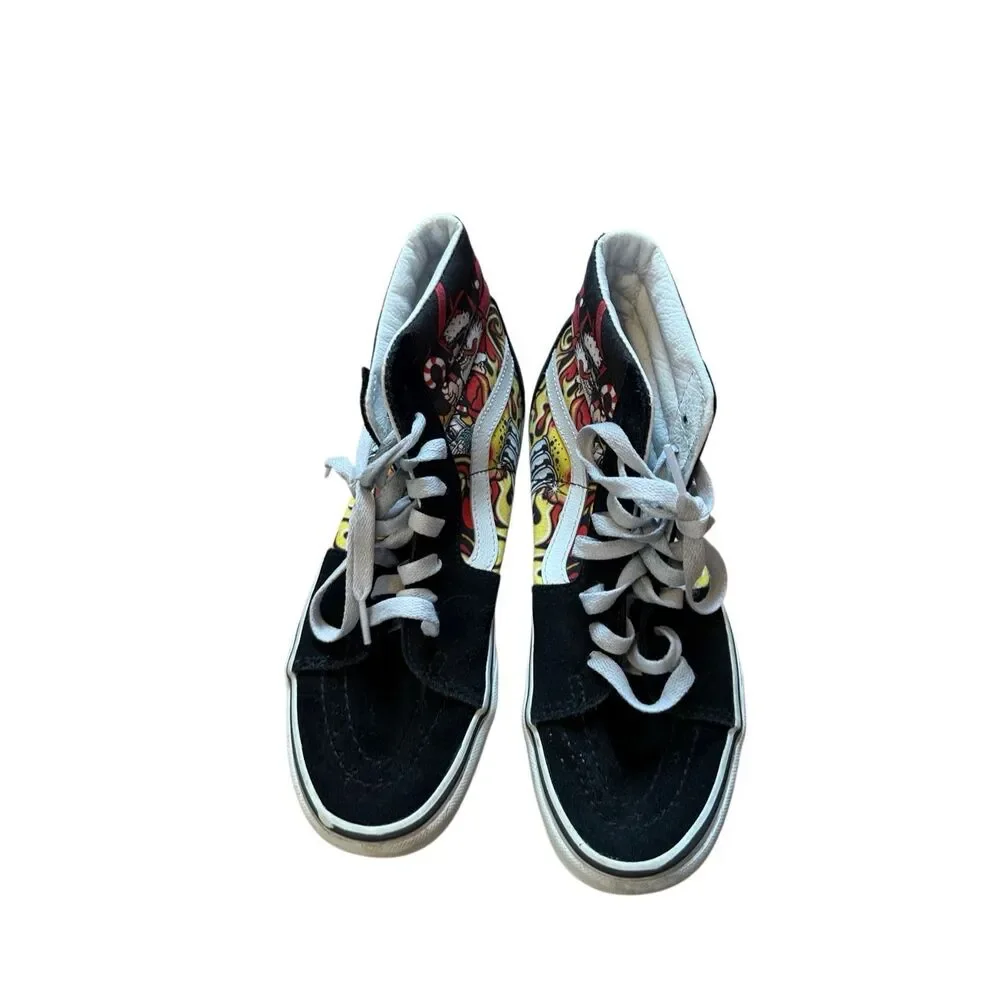 Vans Sk8-Hi Santa Flame - Black Hot Rod High Top men’s 6 women’s 7.5